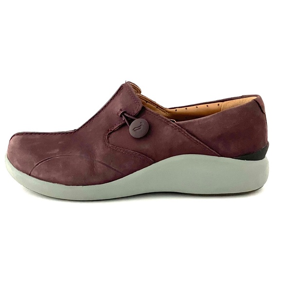 Clarks Womens UN Loop 2 Walk Slip-On Shoes Aubergine Nubuck Sz 6 1/2 - Picture 4 of 14